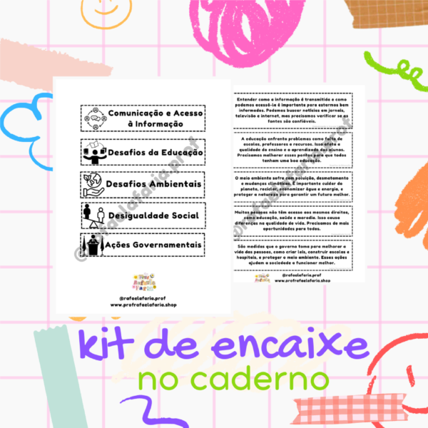 KIT PARA CADERNO DE ENCAIXE - DESIGUALDADE